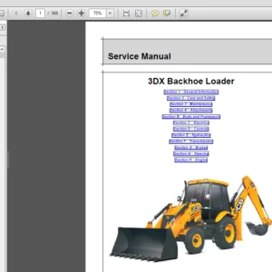 JCB 3DX Backhoe Loader Service Manual  550-42426 - PDF DOWNLOAD