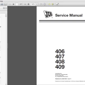 JCB 406, 407, 408, 409 Wheel Loading Shovel Service Manual 9803/4200-11 - PDF DOWNLOAD