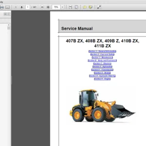 JCB 407BZX, 408BZX, 409BZX, 410BZX Wheeled Loader Service Repair Manual - PDF Download