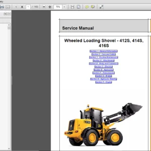 JCB 412S, 414S, 416S Wheeled Loader Shovel Service Manual - PDF DOWNLOAD