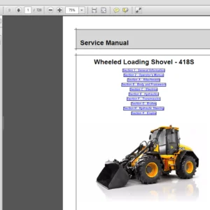 JCB 418S Wheeled Loader Shovel Service Repair Manual - PDF Download
