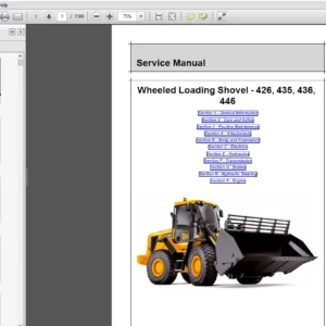 JCB Wheeled Loading Shovel 426,435,436,446 Service Manual - PDF DOWNLOAD