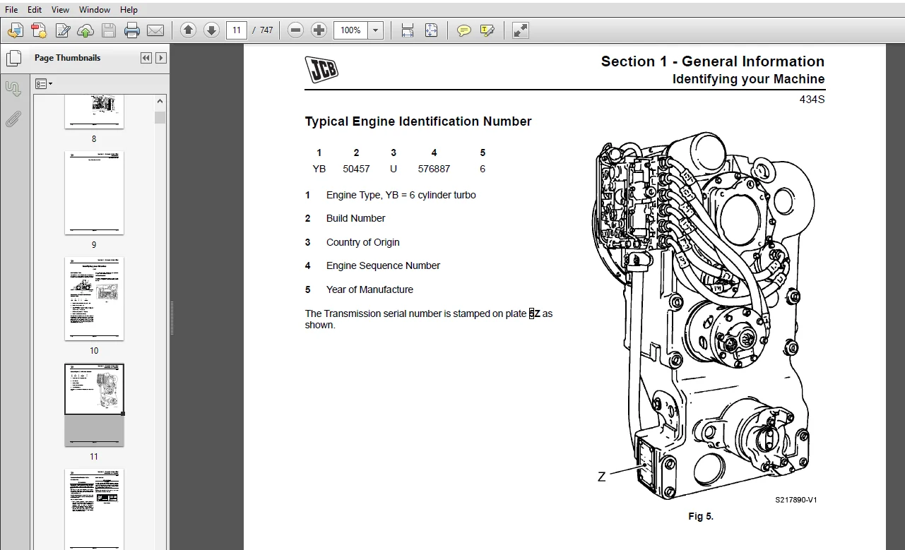 JCB 434S/435S Wheeled Loading Shovel Service Repair Manual - PDF Download - Image 4