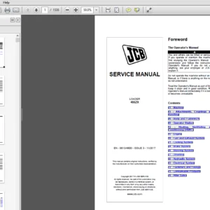 JCB 455ZX Wheel Loader Service Repair Manual - PDF Download