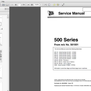 JCB 500 Series Loadall Service Manual - PDF DOWNLOAD