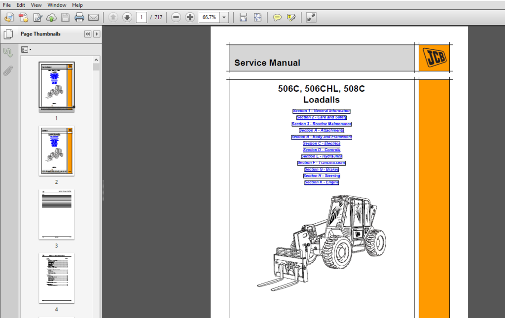 Jcb 506c Parts Manual