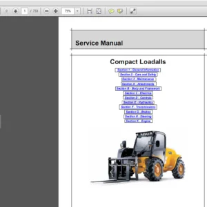 JCB 515, 520, 524, 527 Compact Loadalls Service Manual - 9803/3690-10 - PDF DOWNLOAD