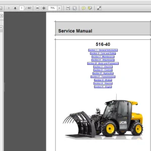 JCB 516-40 Loadall Telescopic Handlers Service Repair Manual - PDF Download