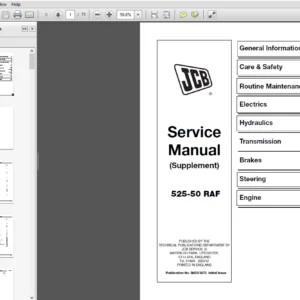 JCB 525-50 RAF Loadall Service Manual (Supplement) - 9803/3675 - PDF DOWNLOAD