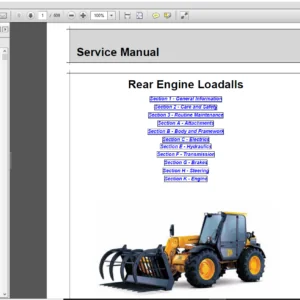 JCB 526, 528 Rear Engine Loadalls Service Manual - 9803/3710-3 - PDF DOWNLOAD