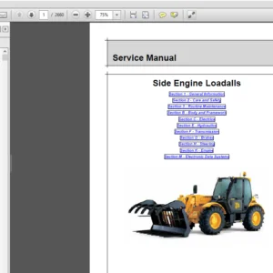 JCB 526, 531, 533, 535, 536, 541 Side Engine Loadalls Service Manual - PDF DOWNLOAD