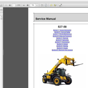JCB 527-58 Telescopic Handler Service Manual - PDF DOWNLOAD