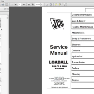 JCB 528-70, 528S Loadall Service Manual - 9803/3650-4 - PDF DOWNLOAD