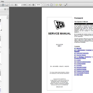JCB 65R-1 Midi Excavator Service Repair Manual - PDF Download
