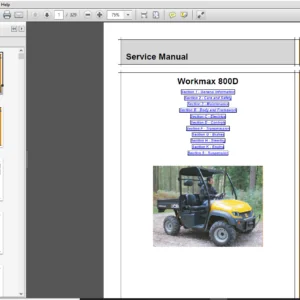JCB 800D Workmax Utility Vehicle Service Manual - PDF DOWNLOAD