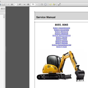 JCB 8055, 8065 Midi Excavator Service Repair Manual - PDF Download