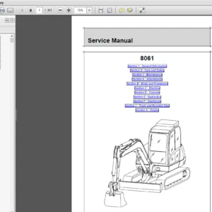 JCB 8061 Mini Excavator Service Repair Manual - PDF Download