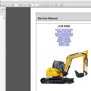 JCB 8085 Midi Excavator Service Repair Manual - PDF Download
