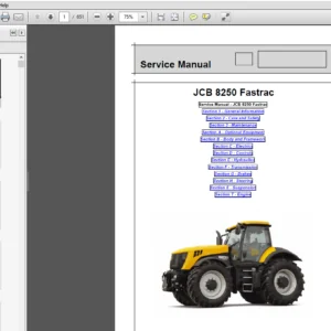 JCB 8250 Fastrac Service Manual - 9803/8070-4 - PDF DOWNLOAD