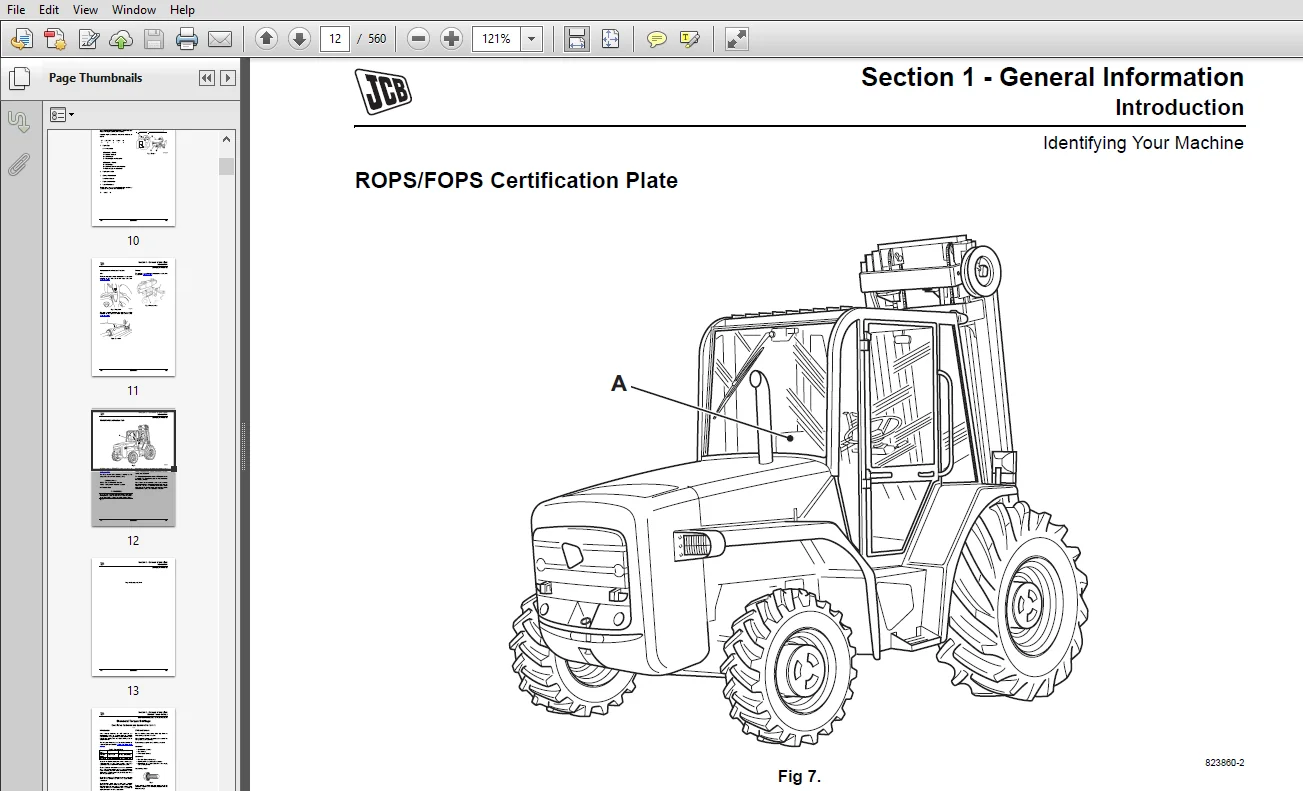 JCB 926, 930, 940 ,950 Rough Terrain Fork Lift Service Repair Manual - PDF Download - Image 3