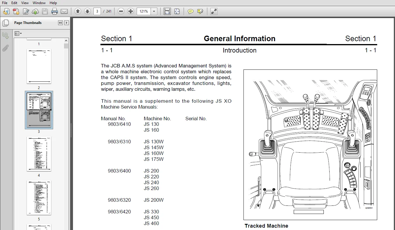 JCB AMS JS Machines Service Repair Manual (Supplement) - PDF Download - Image 3