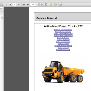 JCB Articulated Dump Truck 722 Service Manual - PDF DOWNLOAD