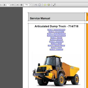 JCB Articulated Dump Trucks 714 & 718 Tier 3 Series Service Manual - PDF DOWNLOAD