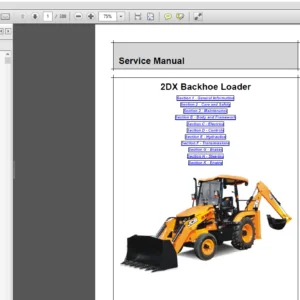 JCB Backhoe Loader 2DX BSIII India Service Manual - PDF DOWNLOAD