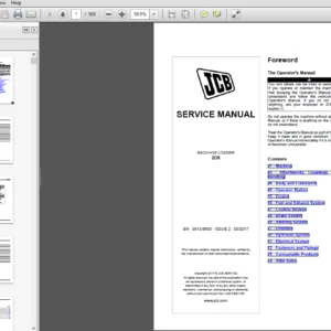 JCB Backhoe Loader 2DX Service Manual - PDF DOWNLOAD