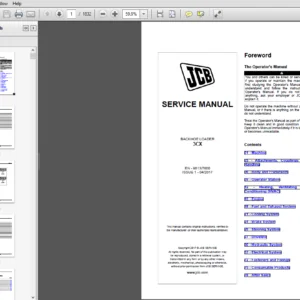 JCB Backhoe Loader 3CX T 4F 55KW Service Manual - PDF DOWNLOAD