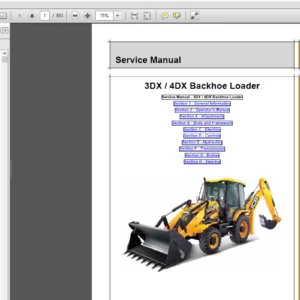 JCB Backhoe Loader 3DX, 4DX India Service Manual - PDF DOWNLOAD