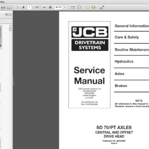 JCB Drivetrain PD 55 AXLE Service Manual - PDF DOWNLOAD