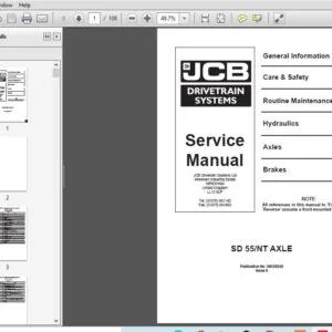JCB Drivetrain SD 55 NT Axle Service Manual - PDF DOWNLOAD