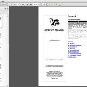 JCB Drivetrain Transmissions Service Repair Manual - PDF Download