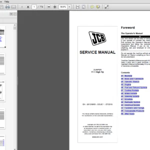JCB Dumper 1T-1 High Tip Service Manual - PDF DOWNLOAD