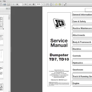 JCB TD7, TD10 Tracked Dumpster Service Manual - 9803/9320-2 - PDF DOWNLOAD