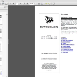 JCB Engines Ecomax 4 Cylinder Tier 4 Final SJ DJ Service Manual - PDF DOWNLOAD