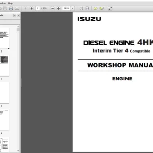JCB Engines Isuzu Tier 4 Engine – 4HK Workshop Manual - PDF DOWNLOAD