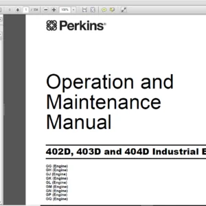 JCB Engines Perkins 402D, 403D, 404D  Industrial Operation and Maintenance Manual - PDF Download