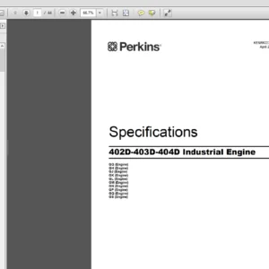 JCB Engines Perkins 402D, 403D, 404D Specification Manual - PDF DOWNLOAD