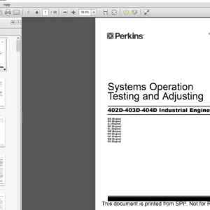 JCB Engines Perkins 402D, 403D, 404D Systems, Operation, Testing and Adjusting Manual - PDF DOWNLOAD