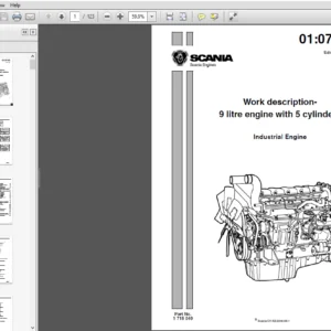 JCB Engines Scania 9 Engine Withs Cylinders (1715049) Work Description Manual - PDF DOWNLOAD