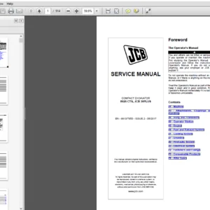 JCB Excavator JCB 30 Plus Service Manual - PDF DOWNLOAD