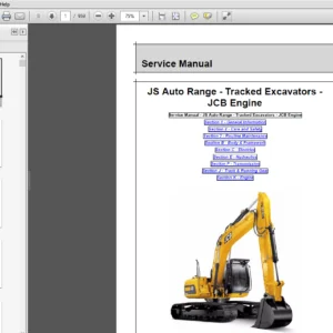 JCB Excavator JS Auto Range – Tracked Excavators Sevices Manual - PDF DOWNLOAD