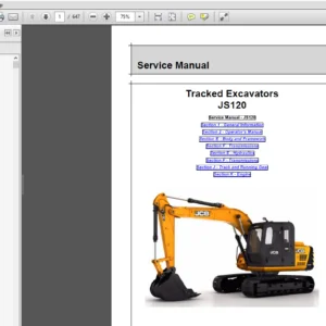 JCB Excavator JS120 India Service Manual - PDF DOWNLOAD