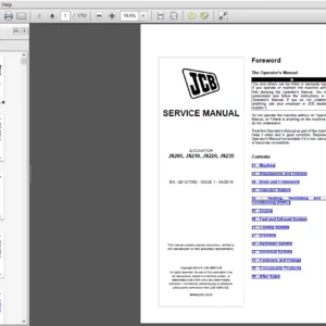 JCB Excavator JS200, JS210, JS220, JS235 T4F Sevice Repair Manual - PDF Download
