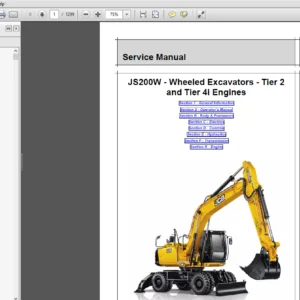 JCB Excavator JS200W Tier 2 & Tier 4i Engine Sevice Manual - PDF DOWNLOAD
