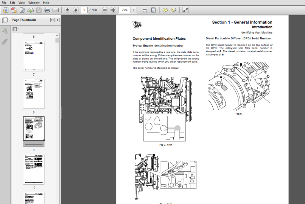 JCB Excavator JS240,260,330,360 Isuzu Engine Tier 4 Service Manual ...