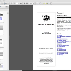 JCB Excavator JS300, 330, 370 T4 MTU engine Service Manual - PDF DOWNLOAD