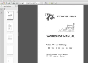 JCB Excavator Loader 2D, 2DS, 3, 3C, 3CS, 3D, 700 MK2 and MK3 Ranger Workshop Manual 9803-1200 - PDF DOWNLOAD